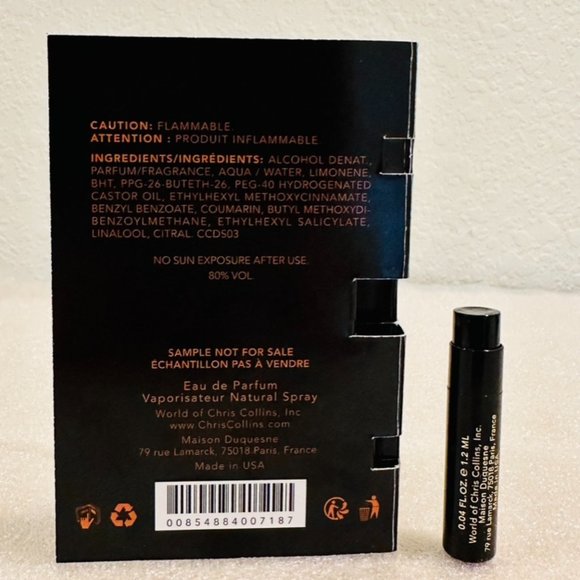 π© New π© World of Chris Collins Danse Sauvage Deluxe Vial Spray for Men, 1.2 ml - Picture 5 of 5